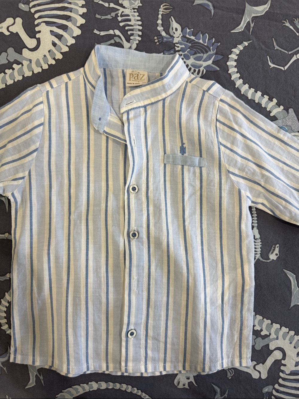 Paz Kids Light Blue & White Striped Button-Down Shirt